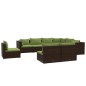 vidaXL Set muebles de jardín 9 piezas y cojines ratán sintético marrón vidaXL Set muebles de jardín 9 piezas y cojines ratán sintético marrón