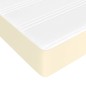 vidaXL Colchón de muelles ensacados cuero sintético crema 90x200x20 cm