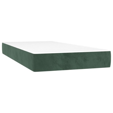 vidaXL Colchón muelles ensacados terciopelo verde oscuro 90x190x20 cm