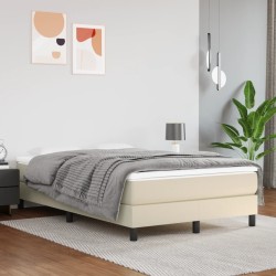 vidaXL Colchón de muelles ensacados cuero sintético crema 120x200x20cm