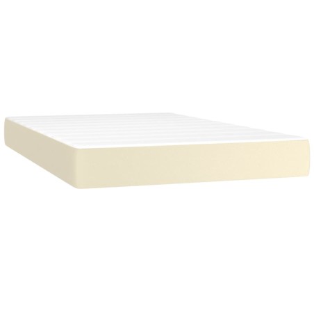 vidaXL Colchón de muelles ensacados cuero sintético crema 120x200x20cm