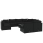 vidaXL Set de muebles de jardín 10 pzas cojines ratán sintético negro vidaXL Set de muebles de jardín 10 pzas cojines ratán sintético negro