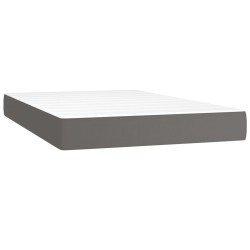 vidaXL Colchón de muelles ensacados cuero sintético gris 120x200x20 cm