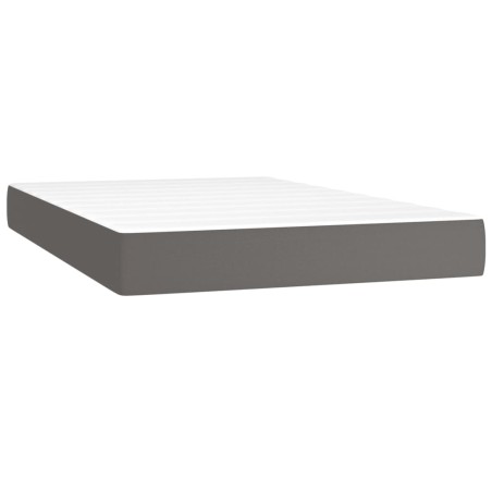 vidaXL Colchón de muelles ensacados cuero sintético gris 120x200x20 cm