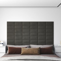 vidaXL Paneles de pared 12 uds terciopelo gris oscuro 30x15 cm 0,54 m²
