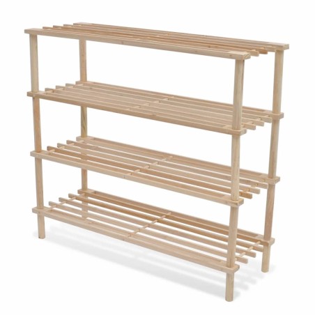 vidaXL Zapatero de 4 alturas 2 unidades madera maciza de abeto