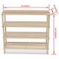 vidaXL Zapatero de 4 alturas 2 unidades madera maciza de abeto vidaXL Zapatero de 4 alturas 2 unidades madera maciza de abeto