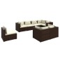 vidaXL Set muebles de jardín 8 piezas y cojines ratán sintético marrón vidaXL Set muebles de jardín 8 piezas y cojines ratán sintético marrón