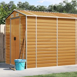 vidaXL Caseta de jardín acero galvanizado marrón claro 191x810x198 cm