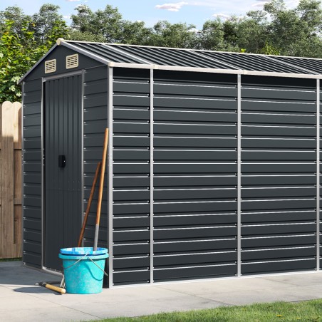 vidaXL Cobertizo de jardín acero galvanizado antracita 191x895x198 cm