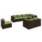 vidaXL Set muebles de jardín 8 piezas y cojines ratán sintético marrón vidaXL Set muebles de jardín 8 piezas y cojines ratán sintético marrón