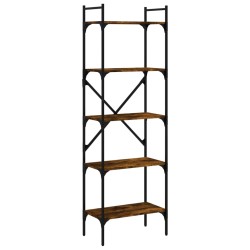 vidaXL Librería de 5 estantes madera roble ahumado 56x31,5x174 cm