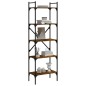 vidaXL Librería de 5 estantes madera roble ahumado 56x31,5x174 cm vidaXL Librería de 5 estantes madera roble ahumado 56x31,5x174 cm