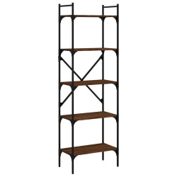 vidaXL Librería de 5 estantes madera marrón roble 56x31,5x174 cm