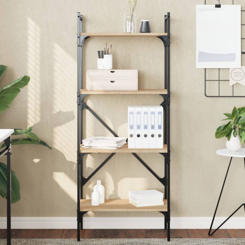 vidaXL Librería de 4 estantes madera roble Sonoma 56x31,5x138,5 cm vidaXL Librería de 4 estantes madera roble Sonoma 56x31,5x138,5 cm