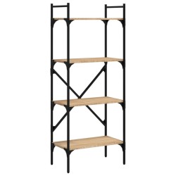 vidaXL Librería de 4 estantes madera roble Sonoma 56x31,5x138,5 cm