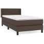 vidaXL Cama box spring con colchón cuero sintético marrón 90x200 cm vidaXL Cama box spring con colchón cuero sintético marrón 90x200 cm