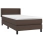 vidaXL Cama box spring con colchón cuero sintético marrón 90x200 cm vidaXL Cama box spring con colchón cuero sintético marrón 90x200 cm
