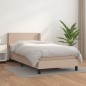 vidaXL Cama box spring con colchón cuero sintético capuchino 90x200 cm vidaXL Cama box spring con colchón cuero sintético capuchino 90x200 cm
