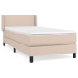 vidaXL Cama box spring con colchón cuero sintético capuchino 90x200 cm vidaXL Cama box spring con colchón cuero sintético capuchino 90x200 cm