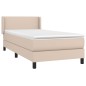vidaXL Cama box spring con colchón cuero sintético capuchino 90x200 cm vidaXL Cama box spring con colchón cuero sintético capuchino 90x200 cm