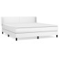 vidaXL Cama box spring con colchón cuero sintético blanco 160x200 cm vidaXL Cama box spring con colchón cuero sintético blanco 160x200 cm