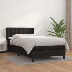 vidaXL Cama box spring con colchón cuero sintético negro 80x200 cm