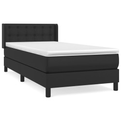 vidaXL Cama box spring con colchón cuero sintético negro 80x200 cm