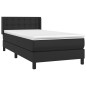 vidaXL Cama box spring con colchón cuero sintético negro 90x190 cm vidaXL Cama box spring con colchón cuero sintético negro 90x190 cm