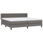 vidaXL Cama box spring con colchón cuero sintético gris 200x200 cm vidaXL Cama box spring con colchón cuero sintético gris 200x200 cm