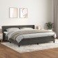 vidaXL Cama box spring con colchón terciopelo gris oscuro 200x200 cm vidaXL Cama box spring con colchón terciopelo gris oscuro 200x200 cm