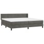 vidaXL Cama box spring con colchón terciopelo gris oscuro 200x200 cm vidaXL Cama box spring con colchón terciopelo gris oscuro 200x200 cm
