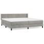 vidaXL Cama box spring con colchón terciopelo gris claro 200x200 cm vidaXL Cama box spring con colchón terciopelo gris claro 200x200 cm