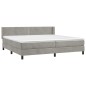 vidaXL Cama box spring con colchón terciopelo gris claro 200x200 cm vidaXL Cama box spring con colchón terciopelo gris claro 200x200 cm