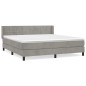 vidaXL Cama box spring con colchón terciopelo gris claro 180x200 cm vidaXL Cama box spring con colchón terciopelo gris claro 180x200 cm