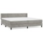 vidaXL Cama box spring con colchón terciopelo gris claro 200x200 cm vidaXL Cama box spring con colchón terciopelo gris claro 200x200 cm