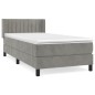 vidaXL Cama box spring con colchón terciopelo gris claro 90x190 cm vidaXL Cama box spring con colchón terciopelo gris claro 90x190 cm