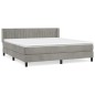 vidaXL Cama box spring con colchón terciopelo gris claro 180x200 cm vidaXL Cama box spring con colchón terciopelo gris claro 180x200 cm