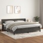 vidaXL Cama box spring con colchón terciopelo gris oscuro 200x200 cm vidaXL Cama box spring con colchón terciopelo gris oscuro 200x200 cm