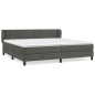 vidaXL Cama box spring con colchón terciopelo gris oscuro 200x200 cm vidaXL Cama box spring con colchón terciopelo gris oscuro 200x200 cm