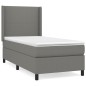 vidaXL Cama box spring con colchón tela gris oscuro 100x200 cm