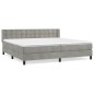 vidaXL Cama box spring con colchón terciopelo gris claro 200x200 cm vidaXL Cama box spring con colchón terciopelo gris claro 200x200 cm
