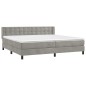 vidaXL Cama box spring con colchón terciopelo gris claro 200x200 cm vidaXL Cama box spring con colchón terciopelo gris claro 200x200 cm