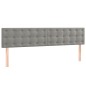 vidaXL Cama box spring con colchón terciopelo gris claro 200x200 cm vidaXL Cama box spring con colchón terciopelo gris claro 200x200 cm