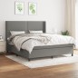 vidaXL Cama box spring con colchón tela gris oscuro 160x200 cm vidaXL Cama box spring con colchón tela gris oscuro 160x200 cm