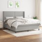 vidaXL Cama box spring con colchón tela gris claro 180x200 cm vidaXL Cama box spring con colchón tela gris claro 180x200 cm