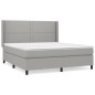 vidaXL Cama box spring con colchón tela gris claro 180x200 cm vidaXL Cama box spring con colchón tela gris claro 180x200 cm