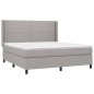 vidaXL Cama box spring con colchón tela gris claro 180x200 cm vidaXL Cama box spring con colchón tela gris claro 180x200 cm
