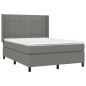 vidaXL Cama box spring con colchón tela gris oscuro 140x190 cm vidaXL Cama box spring con colchón tela gris oscuro 140x190 cm
