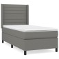 vidaXL Cama box spring con colchón tela gris oscuro 80x200 cm vidaXL Cama box spring con colchón tela gris oscuro 80x200 cm